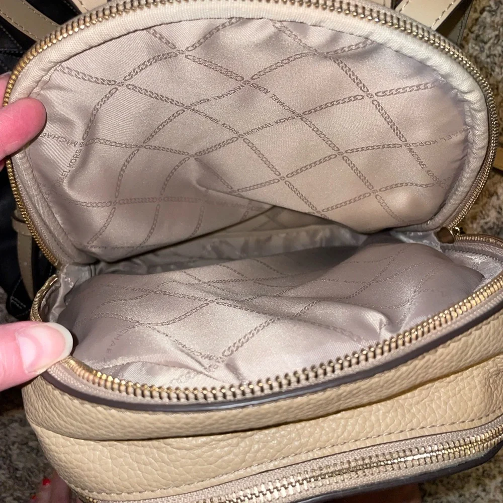 Michael Kors Brooklyn Signature Logo Semi Lux Medium Tan Backpack